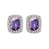 Deseo venta caliente moda color tesoro aretes fabricantes mayoreo aretes de diamante rectangulares aretes de cristal de circón color diamante completo