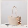 Nuevo bolso informal de algodón tejido con forma de paja y diseño de oso, bolso cruzado, bolso tejido, bolso de playa para vacaciones en la playa