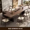 Nova Mesa de Chá de Ardósia com Textura de Madeira Sólida Estilo Chinês, Mesa de Chá de Casa de Alto Padrão, Mesa de Chá Grande para Sala de Estar, Escritório, Recepção