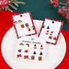 Conjunto de pendientes navideños de tres piezas, nuevos y creativos, de Europa y Estados Unidos, venta al por mayor, con forma de campana roja y verde.