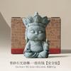 Figura de Buda Silencioso del Fabricante, un Adorno de Mascota de Té Premium, Pieza Decorativa Pequeña Hecha de Arenisca Verde para Paisajismo Creativo de Acuarios y Decoración Artesanal