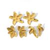 Pendientes de diseño exagerado de nicho europeo y americano nuevos transfronterizos Pendientes de flores de acero inoxidable de oro de 18 quilates Pendientes elegantes de moda