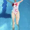 Traje de baño de lycra de una sola capa al por mayor para mujer, para competición profesional en piscinas, corte bajo, cobertura total, traje de baño para entrenamiento de estudiantes