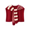 Xale de Tricô Color Block Estilo Coreano para Mulheres Primavera e Outono Leve Falso Manga Amarração Transfronteiriço E-commerce Camada Decoração Versátil