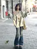 Sudadera Chic Japonesa Perezosa de un Hombro Dulce y Picante para Mujer Primavera y Otoño 2025 Delgado Holgado Casual Adelgazante