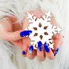 Colgante de guirnalda de copo de nieve navideño, decoración de árbol de Navidad, cadena de copos de nieve blancos, suministros decorativos coloridos navideños al por mayor papel
