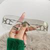 Gafas de sol sin montura huecas Bella estilo europeo y americano Y2K Milenial Chicas populares Gafas sin montura de borde cortado Nuevas Gafas Transfronterizas