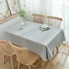Mantel de lino de color liso, mezcla de algodón y lino, engrosado, diseño liso, estilo simple, adecuado para mesas de comedor, irradia una estética nórdica sofisticada, también adecuado para mesas de café