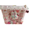 Lindo conejo de peluche niña pequeña algodón encaje TPU transparente arena movediza bolsa de maquillaje bolsa de almacenamiento de lápiz labial