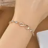Pulsera Octagonal con Forma de Corazón de Cadena Transfronteriza Europea y Americana, Joyería de Moda Elegante para Mujer, Regalo de Aniversario