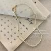 Colar de Pérolas Empilhado com Diamante Flash Vintage Colar Vintage Corrente para Clavícula Pingente de Diamante Colorido Corrente para Pescoço Empilhado com Joias Femininas