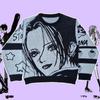 Suéter de Punto Jacquard Anime Transfronterizo Europeo y Americano Invierno 2025 Cuello Redondo Cálido Moda Tendencia Holgado