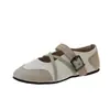 Zapatos Retro Mary Jane para Mujer Moda Verano 2026 Correa Única con Hebilla Aumento de Altura Zapatos de Entrenamiento Alemanes Suela Suave Versátiles Transpirables Planos