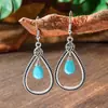 Aretes de Turquesa Europeos y Americanos Nuevos Aretes de Borla Bohemios Aleación Geométrica Retro Elegante Exagerada Joyería para la Oreja