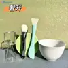 Traje de recipiente para mascarilla de silicona de cuatro piezas salón de belleza película suave polvo spa herramienta mezcladora varilla molde taza medidora mezcla
