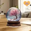 Impresión Plana Transfronteriza 2D Plano Rotación de 360 Grados Escena de Nieve Casa de Pingüinos Decoración de Escritorio Interior y Exterior Festival