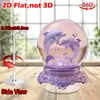 Impresión Plana Transfronteriza 2D Plano Rotación de 360 Grados Escena de Nieve Casa de Pingüinos Decoración de Escritorio Interior y Exterior Festival