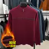 Suéter Grueso Cálido para Hombre con Cuello de Tortuga Medio para Papás de Mediana Edad, Adecuado para Otoño e Invierno, Camiseta Base de Punto para Personas de Mediana Edad y Mayores