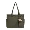 Bolso de Lona Casual Simple para Mujer de Gran Capacidad Versátil Bolso de Hombro Único y de Mano Bolso Tote de Tela de Nylon Bolso Grande para Clase de Estudiante
