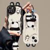 Adecuado para funda de teléfono Apple 17 Pro Max iPhone 15 Lindo Dibujo Animado Oso Panda Muñeco Soporte Colgante 16 Silicona