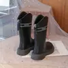 Botas para niños, botas largas de princesa para niñas, nuevas botas de cuero de moda británica para otoño e invierno, botas Martin de caña alta de suela blanda, zapatos de vestir