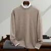 Baicai Veludo Nova Coleção Outono/Inverno: Suéter Premium de Cashmere para Homens, Gola Redonda, Casual, Moderno, Camada Base Tricotada, Suéter Versátil