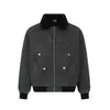 Yidao Vintage 25 Invierno Nuevo Retro Americano Desestructurado Lana de Cordero Denim Lavado Casual Cálida Chaqueta de Algodón