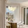 Lustre de Vidro Nuvem de Luxo Leve Italiano Estilo Francês Creme Quarto Sala de Estar Moderno Simples Hotel Villa Sala de Jantar Lâmpada