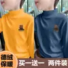 Y2135 # Roupa de Baixo Térmica Meia-Gola Alta para Meninos Nova Primavera Camiseta de Manga Longa Infantil Top Quente para Bebê Roupa Infantil.
