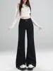 Jeans originales de color elástico micro-flare, alta elasticidad, adelgazantes, ajustados, con caída, versátiles, no se pegan, bootcut, pantalones de largo completo
