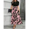 Vestido Floral Elegante e Fashionável de Cintura Alta para Mulheres Europeias e Americanas - AliExpress Cross-border