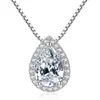 Pingente de diamante em forma de pêra de gota de água de moda europeia e americana com pingente de colar de forma de gota de água de zircão de cristal