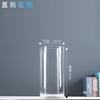Vaso de vidro reto balde simples vidro transparente ornamentos de chão sala de estar mesa de jantar rico vaso de flores de bambu atacado