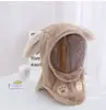 Gorro Caliente de Peluche de Dibujos Animados para Niños Invierno Hombres y Mujeres Bufanda Mascarilla para Niños Gorro Integrado Protección contra el Viento y el Frío Gorro para Orejas