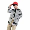 Camisa de Manga Larga con Estampado de Periódico Nueva Moda de Verano Estilo Harajuku para Hombre Moderna Estilo Hong Kong Holgada con Forro de Manga Larga