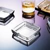 Cenicero de cristal pequeño, creativo y sencillo, de tendencia, para habitación de hotel, cenicero cuadrado, para oficina, moderno, de cristal, para cigarrillos.