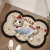 Alfombrilla de Diatomeas tipo Dibujo Animado con Textura de Hilo Tejido, Alfombrilla Absorbente Antideslizante para Baño, Alfombrilla Resistente a la Suciedad y Fácil de Mantener