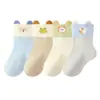 Meias de bebê, coleção primavera e outono, série 10A de algodão branco antibacteriano, design de floresta de desenhos animados, meias de bebê para outono e inverno, meias para recém-nascidos