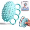 Fortalecedor de agarre de cinco dedos transfronterizo con bandas de goma suave de silicona y cuentas de masaje, un fortalecedor de agarre de mano para entrenamiento de fuerza y fitness