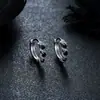 Brincos de Argola Cruzados de Zircônia Transfronteiriços para Homens, Brincos de Argola Lisos, Presilhas de Orelha de Raio, Pingentes de Orelha, Acessórios de Orelha para Mulheres, Amostra de Live do TikTok