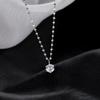 Collar de Acero de Titanio con Zirconio de Alto Nivel con Diamante Único de Seis Garras, Lujo Accesible para Mujer, Collar de Diamantes Ocho Corazones y Ocho Flechas, Cadena de Clavícula Simple y de Hada