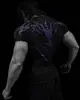 Breathedivinity Hueso de Dragón Venenoso Secado Rápido Manga Corta Ropa Interior Moldeadora Deportiva de Fitness Camiseta de Compresión para Hombres y Mujeres