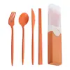 Set de Cubiertos Portátil Transfronterizo, Cuchillo, Tenedor, Cuchara, Palillos, Cubiertos Domésticos para Estudiantes, Caja de Almacenamiento para Cubiertos de Camping al Aire Libre