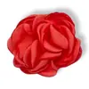 Flor de Rosa de Tela Satinada de 6 cm con Borde Quemado para Corsage DIY, Flor para el Cabello, Accesorios, Decoración para Zapatos y Sombreros, Adornos Florales