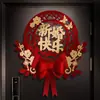 Pegatinas Especiales de Boda con el Personaje "" para Decorar la Habitación de Boda, Pegatinas de Puerta de Lentejuelas de Lujo con Lazo, Decoraciones para Puerta de Boda y Puerta de Dormitorio