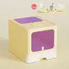 Caja de arena grande completamente cerrada para gatos con cajones plegables, función desodorante, inodoro para gatos, super grande, a prueba de salpicaduras, accesorios para gatos.