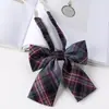 Jk a cuadros estilo japonés corbata de moño floral corbata para mujer estilo universitario para hombre corbata de moño para foto de graduación con camisa uniforme de marinero