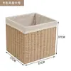 Cesta de armazenamento tecida à mão, caixa de armazenamento para lanches, cesta de bambu, cesto de roupa suja, caixa de armazenamento grande para calças