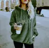 Amazon AliExpress Ebay Explosiones Manga Larga Con Capucha Cuerda Color Sólido Multicolor Suéter Suéter de Doble Cara