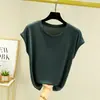 Camiseta modal de manga curta para o verão de 2023, roupa íntima, tamanhos grandes, camiseta de manga meia-manga, top fino, estilo ocidental, blusa básica afinar